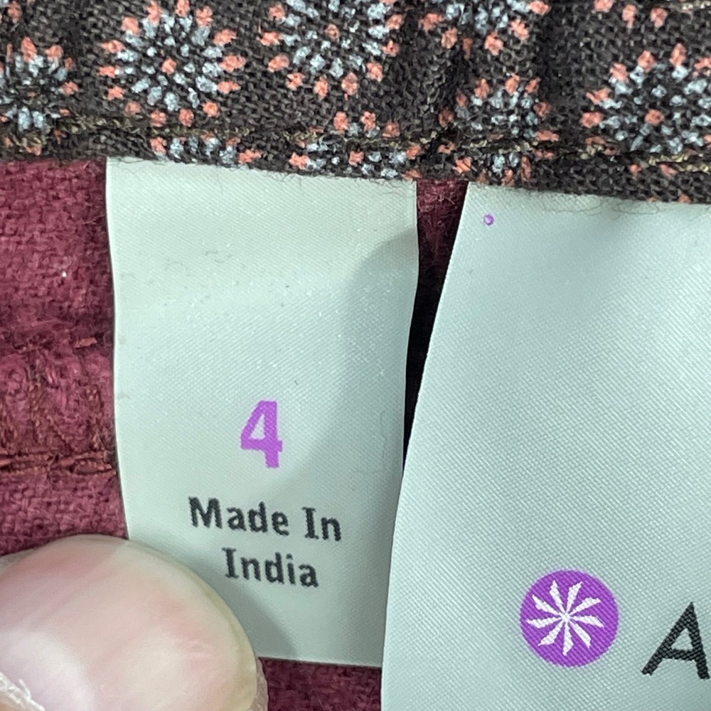 Athleta Cherrywood Burgundy Corduroy Multi-Pocket Straight Leg Pants Women 4 - Picture 6 of 11